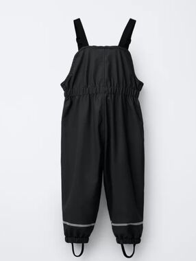 Zara Black Kids Snow Overalls with Reflective Trim